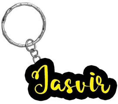 SY Gifts Jasvir Name Black Yellow Name Keychain Key Chain