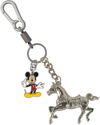 SHOKY LOOKS Running Horse Key Chain Symbol for Good Luck With Mickey Locking Hook Key Chain