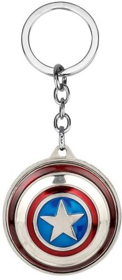 Yeahmom Marvel Character Captain America Spinning Shield Stainless Steel Key Chain 1 Pcs Key Chain