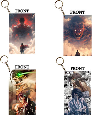 Hariyaali Enterprises LLP Attack On Titan FIGHT THE TITANS Unique Style 4 pcs Combo Key Chain