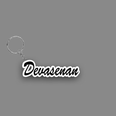 SY Gifts SYG Devasenan Name Keychain White And Black Key Chain