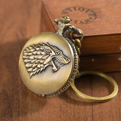 GT Gala Time Game of Thrones House of Stark Pocket Watch Bike Key Chain Key Ring Men Gift Key Chain