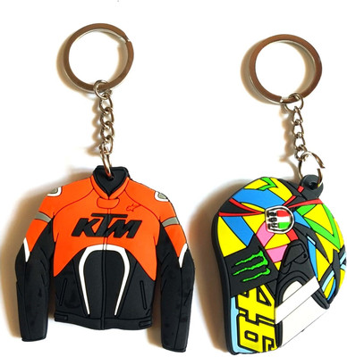 Meeko.com 46 Helmet With K-T-M Jacket Rubber Key Chain 04f7 Key Chain