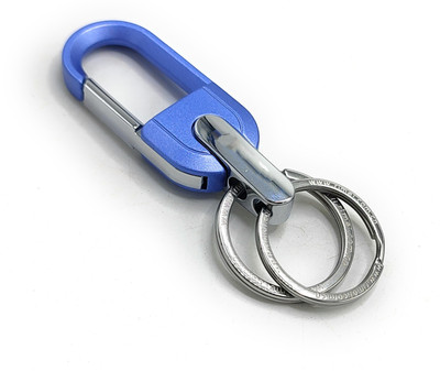 Jdp Novelty Stylish Hook Locking Silver Metal Carabiner Double Ring Metal KeyChain.8047 Key Chain