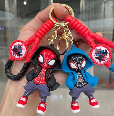 gtrp Spiderman Hood Combo of 2 Cartoon Characters Keychain Cute Silicon01 Key Chain