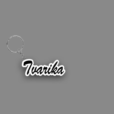 SY Gifts SYG Tvarika Name Keychain White And Black Key Chain