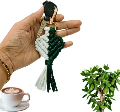 Tailored knots Macrame Handmade Dual Tone Heart Shape Keychain Key Chain