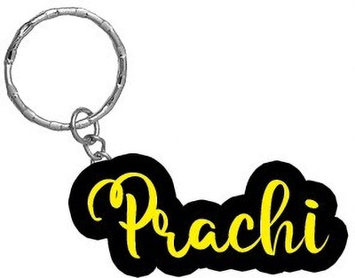 SY Gifts Prachi Name Black Yellow Name Keychain Key Chain