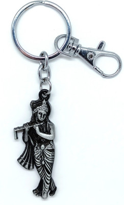 Get Fatang Lord Krishna Flute Dual Sided Keychain for Car,Bike and Home Keys(GreyAntique) Key Chain