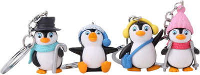 HappierYou Penguin Bird 3D Model Keychain - (Pack of 4) Key Chain