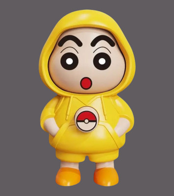 AirSoft Shinchan Desk Collectible Funny Cartoon Yellow Hoodie Expression Change Cute Toy Key Chain