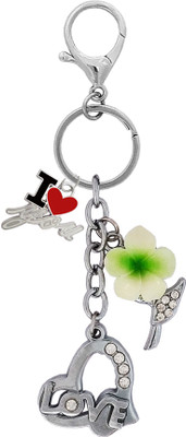 MGP FASHION Flower Bling Diamond Love Heart Charm Keyring for Gift Key Chain