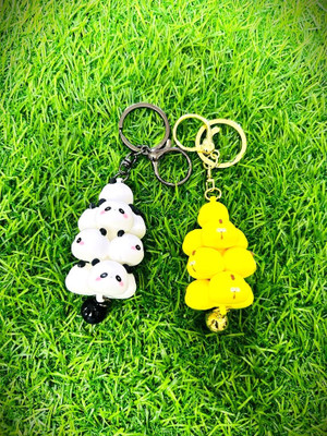 GKM Cute Attractive premium quality Panda combo set keychain with hook Key Chain
