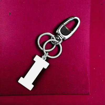 Shiv Jagdamba A to Z Alphabet Key Rings Stainless Steel Letter Charm Keychain I - LCKShiv986 Key Chain