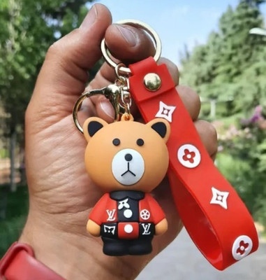 Funfob Panda Keychain With Hook & Straps Key Chains(LV Panda) red Key Chain