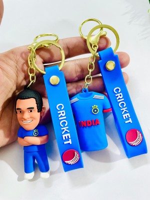 GKM Dhoni Thala & Jersey no. 7 3D rubber PVC keychain with strap Key Chain