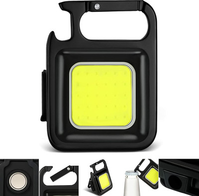 jamunesh enterprise Keychain Led Torch Light, Magnetic Base and Folding Bracket Emergency Light Torch(Black, 5.99 cm, Rechargeable)