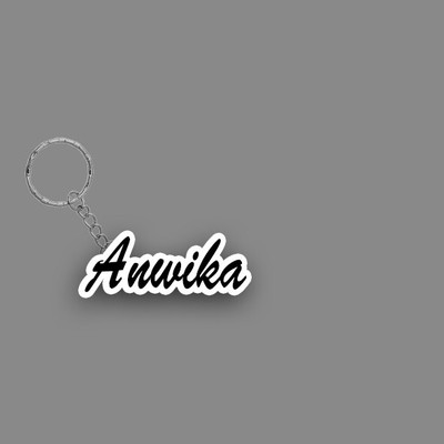SY Gifts SYG Anwika Name Keychain White And Black Key Chain