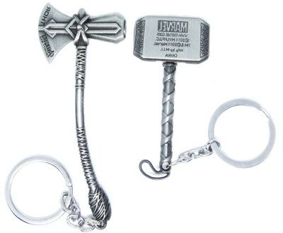 gtrp key Chain-key-Thor-hammer-and-silver-stormbreaker-axe-Key-Chain Key Chain