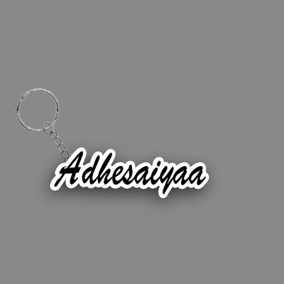 SY Gifts SYG Adhesaiyaa Name Keychain White And Black Key Chain