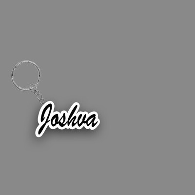 SY Gifts SYG Joshva Name Keychain White And Black Key Chain