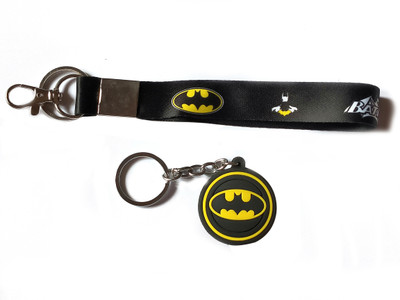 ShopTop Fabric Id Tag Batman and rubber lanyard keychain Key Chain
