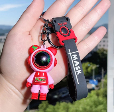 Mubco Lightning Space Bear 3D Keychain | Strap Charm & Hook | PVC Cartoon Model Toys Key Chain
