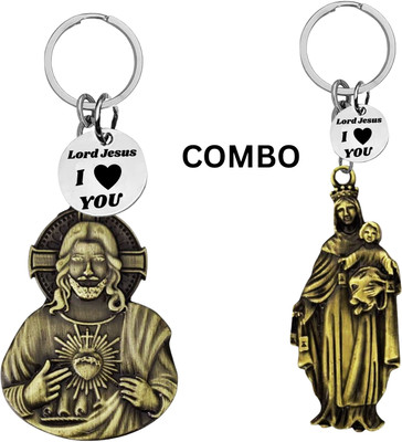 M Men Style Lord Jesus Keychain Combo– Sacred Heart Religious Keyring Set SkeyCom633-654 Key Chain
