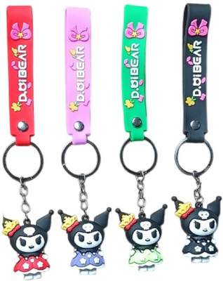 Nia Creations Panda 3D Keychain, Leather, Happy Party Strap, Panda Character (Pack of 5Pc) Key Chain
