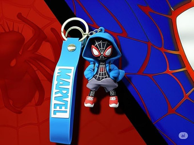World Gift Mart Spiderman Miles Morales Limited Edition Cap Keychain with PVC Strap Key Chain