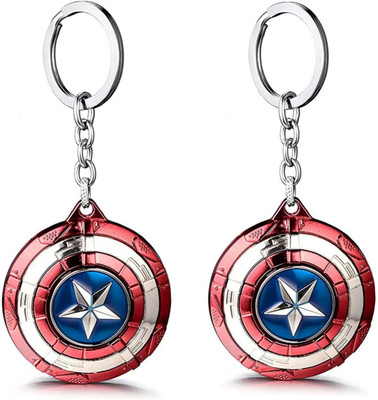 Jainsburys Combo of Captain America Spining Rotating keychain Key Chain