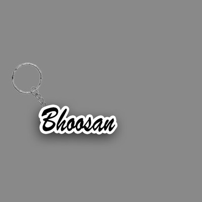 SY Gifts SYG Bhoosan Name Keychain White And Black Key Chain