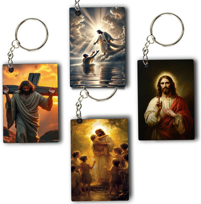 ASvik Creation 01 Jesus Printed Keychain – Pack of 4 Key Chain