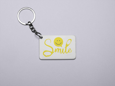 DOGAR ESSENTIALS Smile Please Emoji- Printed Acrylic Keychains(Pack Of 2) Key Chain