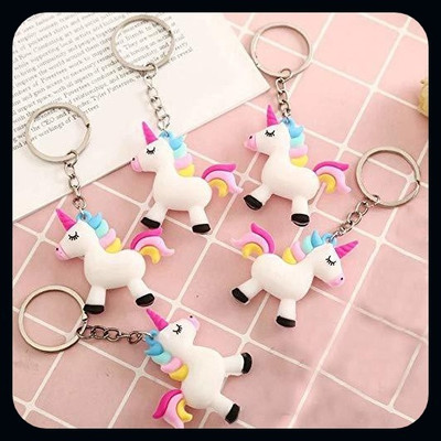 gtrp PVC Silicone White Unicorn Keychain Holder for Kids-Pack of 5 Key Chain-A Key Chain