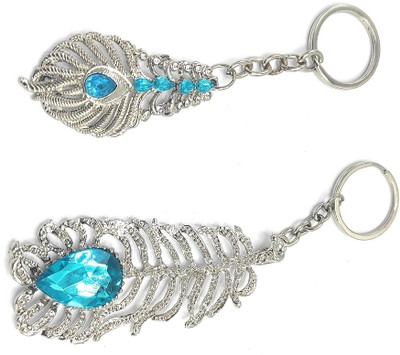 Jdp Novelty 2pcs Set of Oh My God OMG Metal Feather Keychain and Keyring. Key Chain