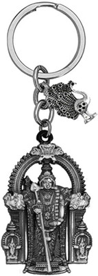 AFH Lord Murugan Kartikeya Grey Peacock Charm Gifting keychain for Men and Women Key Chain