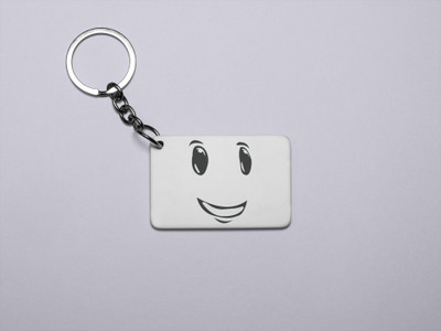 DOGAR ESSENTIALS Without Nose Emoji- Printed Acrylic Keychains(Pack Of 2) Key Chain