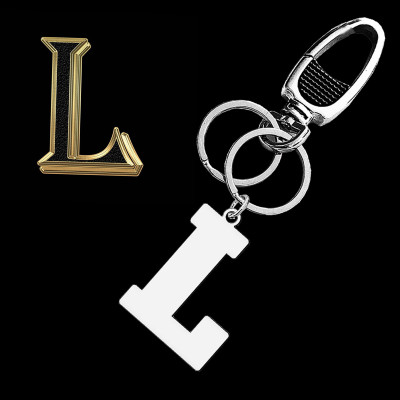 Shiv Jagdamba A to Z Alphabet Key Rings Stainless Steel Letter Charm Keychain L - LCKShiv989 Key Chain