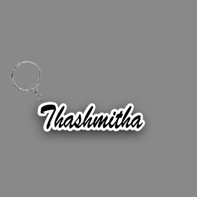 SY Gifts SYG Thashmitha Name Keychain White And Black Key Chain