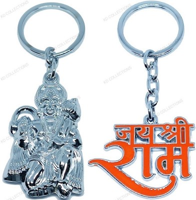 kd collections KD-224I-638A-SL Lord Bajrangbali Hanuman Keychain & Jai Shree Ram Keychain Combo Key Chain