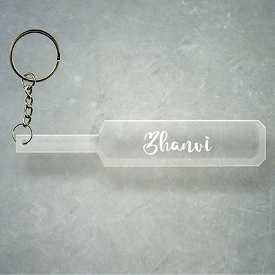 SY Gifts Cricket Bat Logo Design With Zhanvi Name Key Chain