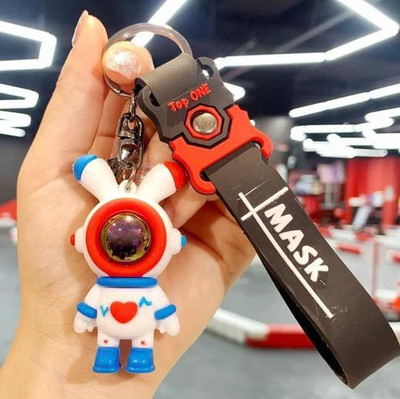 WHITE POPCORN Lightning Space Rabbit 3D Keychain | Strap Charm & Hook | Key Chain