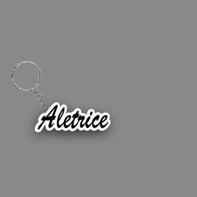 SY Gifts SYG Aletrice Name Keychain White And Black Key Chain