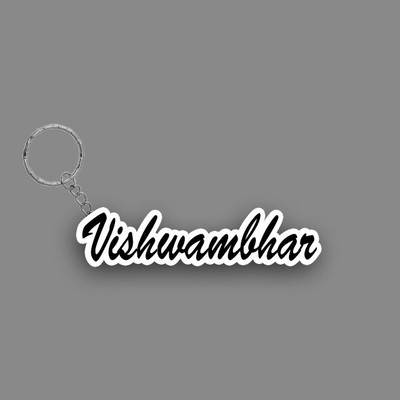 SY Gifts SYG Vishwambhar Name Keychain White And Black Key Chain