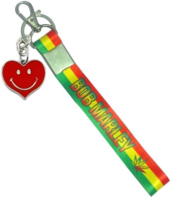 HANDSOME ISK Colorful BoB Marle Stripe With Smiley Heart Durable & Lightweight Key Chain