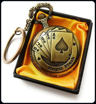 BBG BBG_Antique Metallic Famous Playing Cards watch-A Key Chain