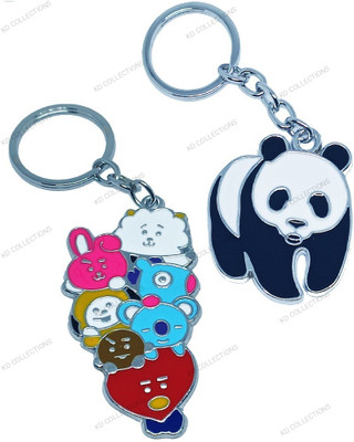 kd collections KD-652-444C Kung Fu Panda Metal Keychain & BT21 BTS Metal Keychain Combo Key Chain