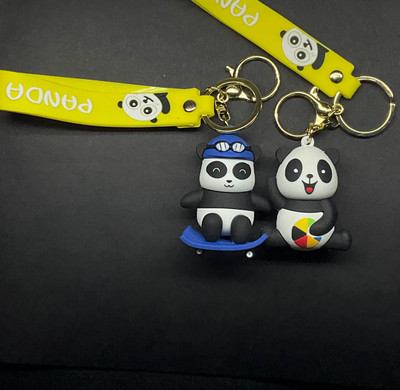 sky enterprises PANDA KEYCHAINS + BAGCHARM + Strap COMBO SET 2 Key Chain