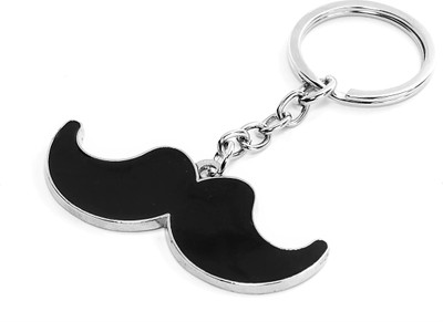 Creeknest Mustache Stud Design Stainless Steel Silver Key Chain Pack of 1 Key Chain